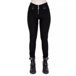 Killstar Jessie Capri Pants Women's Size Small Black Goth Punk Grunge Alt NWT
